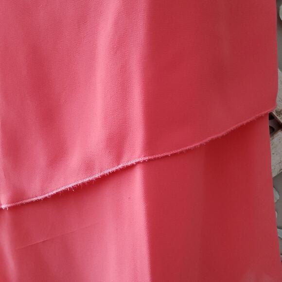 BCX Women's Junior Layered Asymmetric Mesh Crochet Lace Tank Top in Coral - Picture 4 of 7